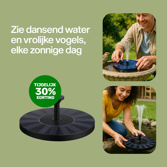 Solar Oasis™ — De Duurzame Tuinfontein die Jouw Buitenruimte Verlicht