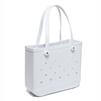 S/M Beach Bag Tote Silicone Basket Waterproof Travel Jelly Handbag Women Picnic Basket mini kid Croc Handbag Shopping Bags