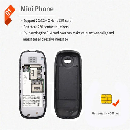 1pc Cell Phone 0.66 Inch Earphone Dialer With Ear Hook Phone Dual Card Dual Standby Mini Mobile Phone Dialer Wholesale