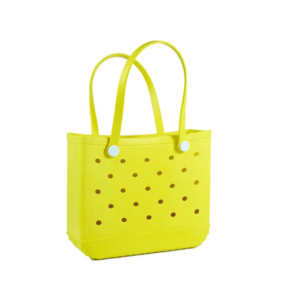 S/M Beach Bag Tote Silicone Basket Waterproof Travel Jelly Handbag Women Picnic Basket mini kid Croc Handbag Shopping Bags
