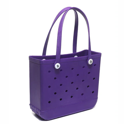 S/M Beach Bag Tote Silicone Basket Waterproof Travel Jelly Handbag Women Picnic Basket mini kid Croc Handbag Shopping Bags