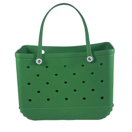 S/M Beach Bag Tote Silicone Basket Waterproof Travel Jelly Handbag Women Picnic Basket mini kid Croc Handbag Shopping Bags