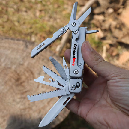 14-In-1 EDC Multitool Scissors Outdoor Camping Gear and Equipment Gadgets for Men Portable Survival Tools with Knife Screwdriver